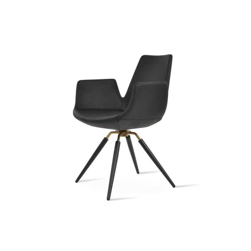 Fauteuil pivotant Eiffel, Noyer, Similicuir os