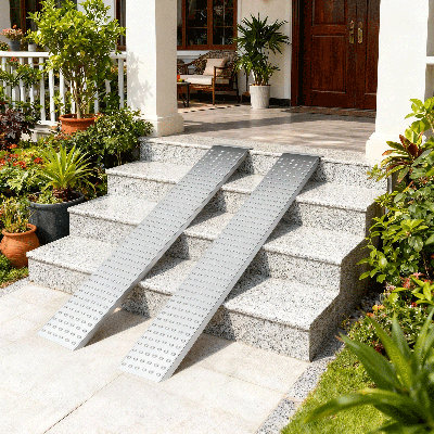 63" Steel Trailer Loading Ramps, 880 LBS Capacity, Heavy Duty Truck Ramps For ATV Pickup Motorcycle