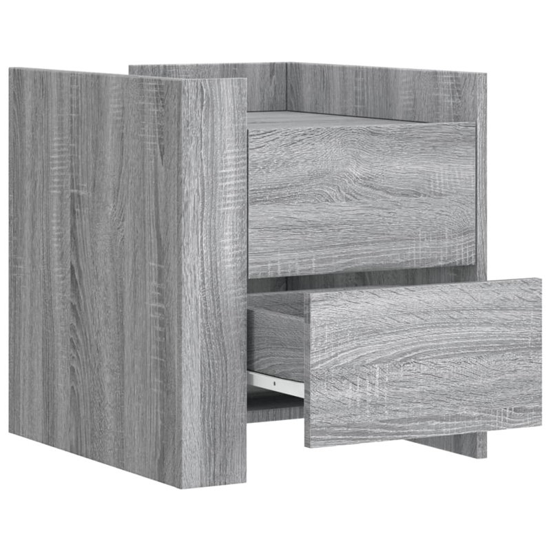 Radhiya 45 cm W Bedside Table, Grey Sonoma
