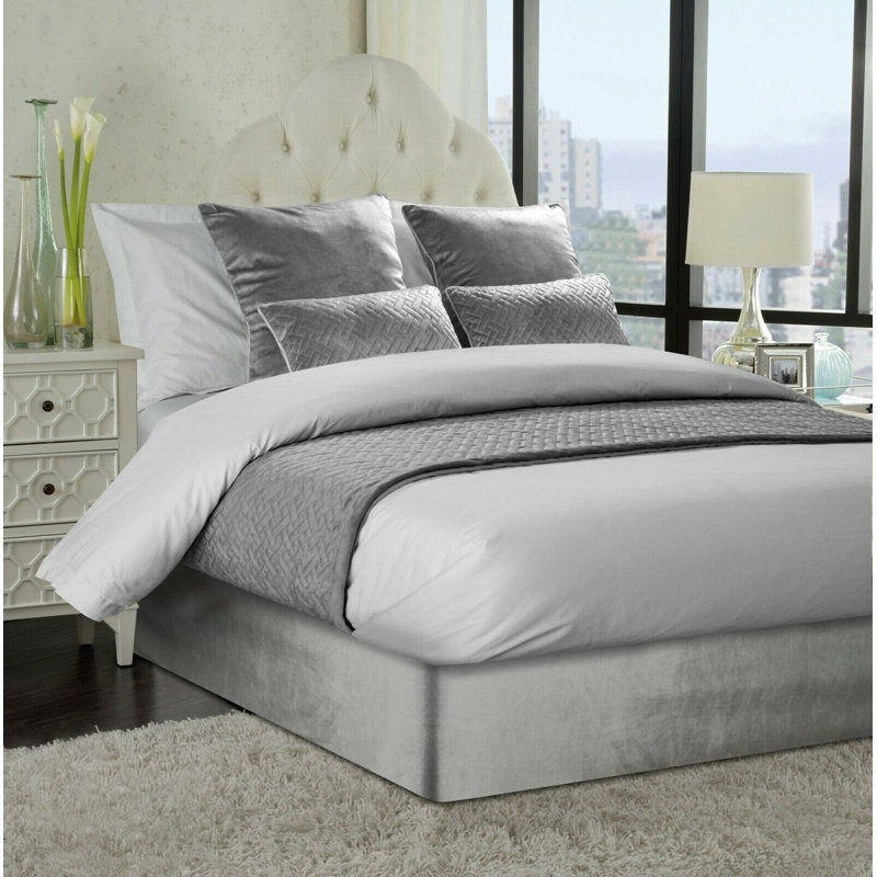 Buderus Tailored Wrap Around Bed Skirt, Silver, Super King (6')