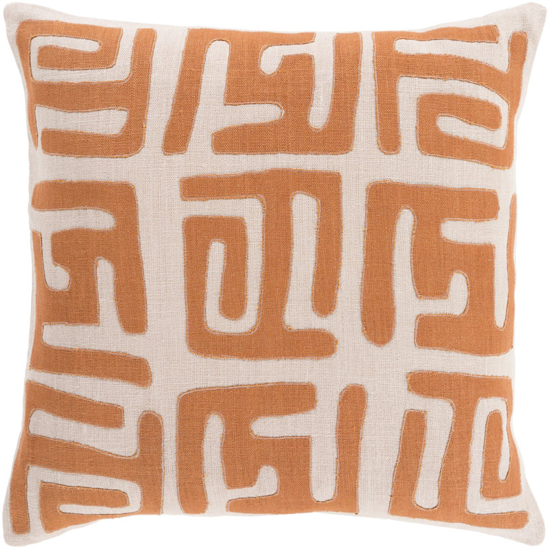 Nairobi Geometric Pillow Cover, 22" H x 22" W x 4" D, Light Gray/Black