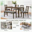 Ensemble de table de salle à manger 6 pièces avec quatre tabourets et bancs à dossier croisé