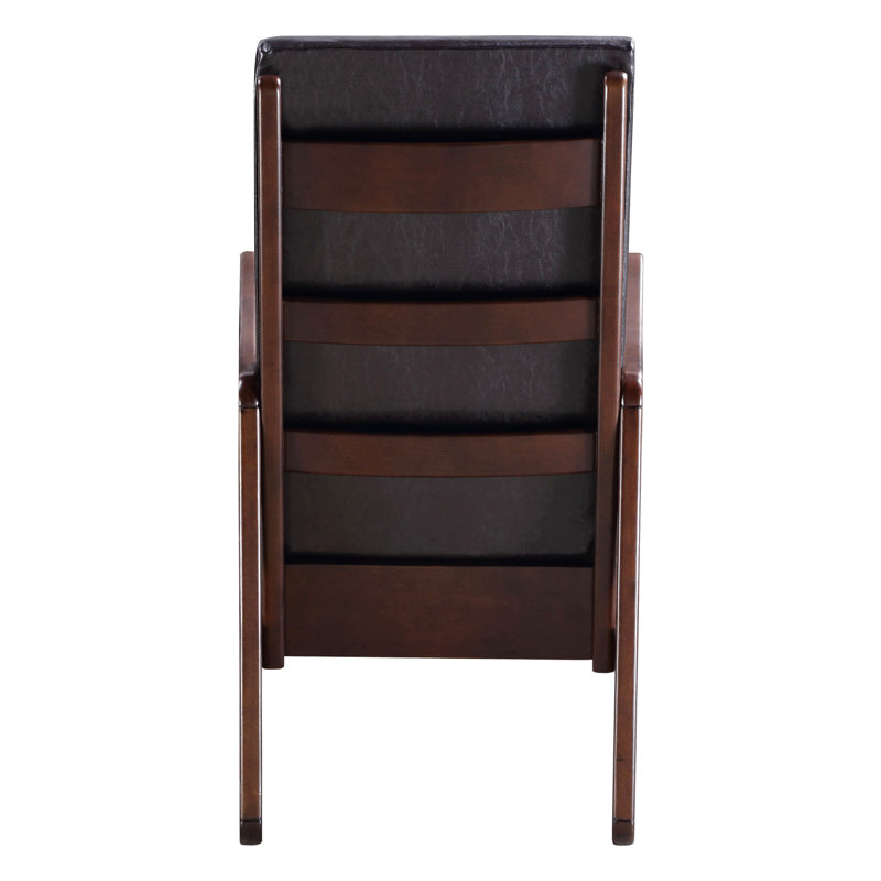 Chaise berçante brun foncé et espresso avec accoudoirs