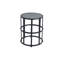 Table d'appoint en céramique avec structure en fer thermolaqué - Décoration de patio légère et résistante aux intempéries