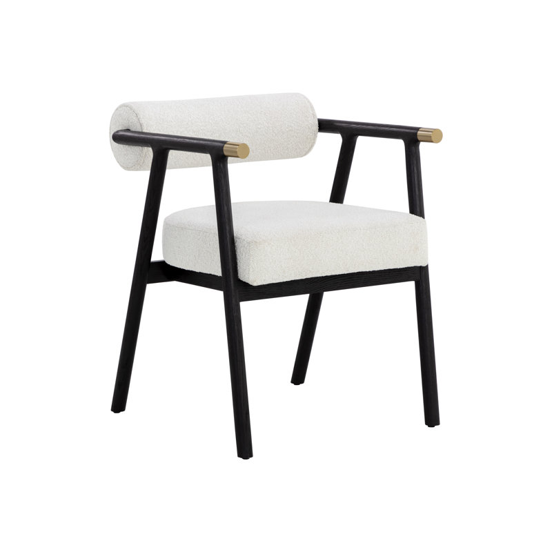 Upholstered Arm Chair, Black, White
