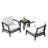 Polett Teak Outdoor Two-person Patio Set With Cushions And Side Table-140090802-140090760
