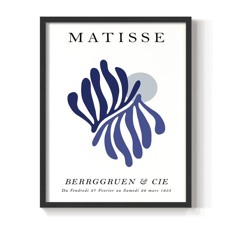 Matisse CCXCVI, reproduction encadrée - bois massif, H 14 po x l 11 po, Noir