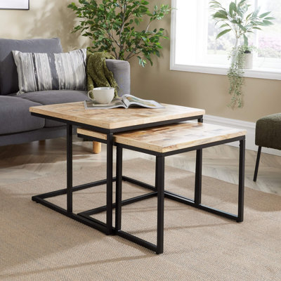 Anikah Solid Mango Wood Nest of Side Tables