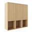 36-Inch Wall-Mounted Side Cabinet With 3 Soft Closing Door & Open Storage For Small Bathroom, Study, Storage Room