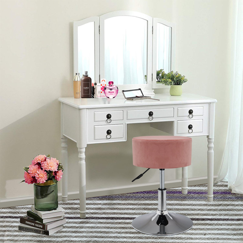 Metal Accent Stool, Pink