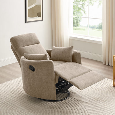 Fauteuil inclinable en chenille confortable et pivotant pour le salon