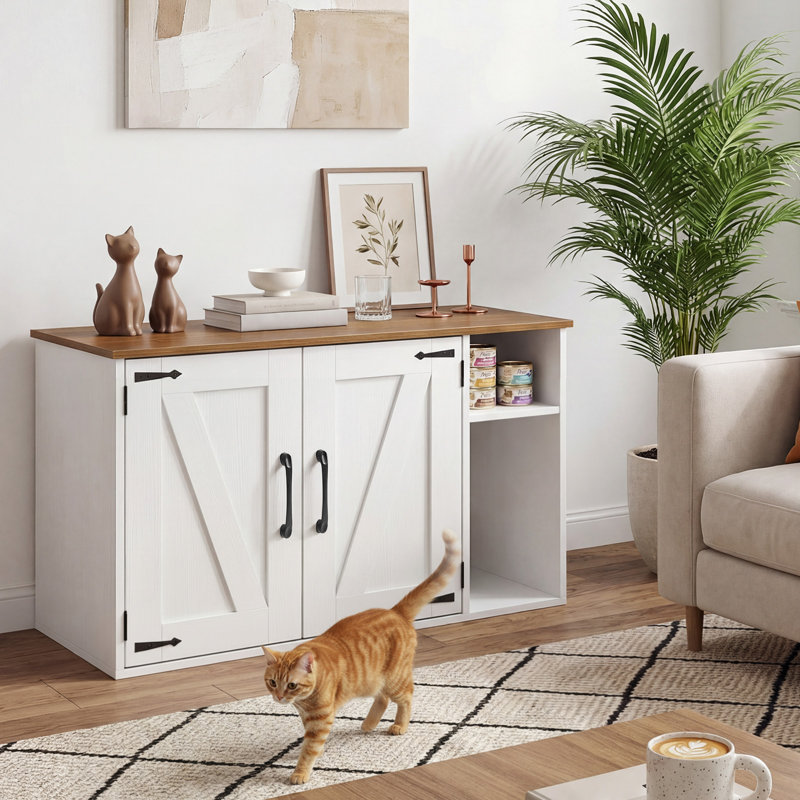 Litière pour chat, chat caché