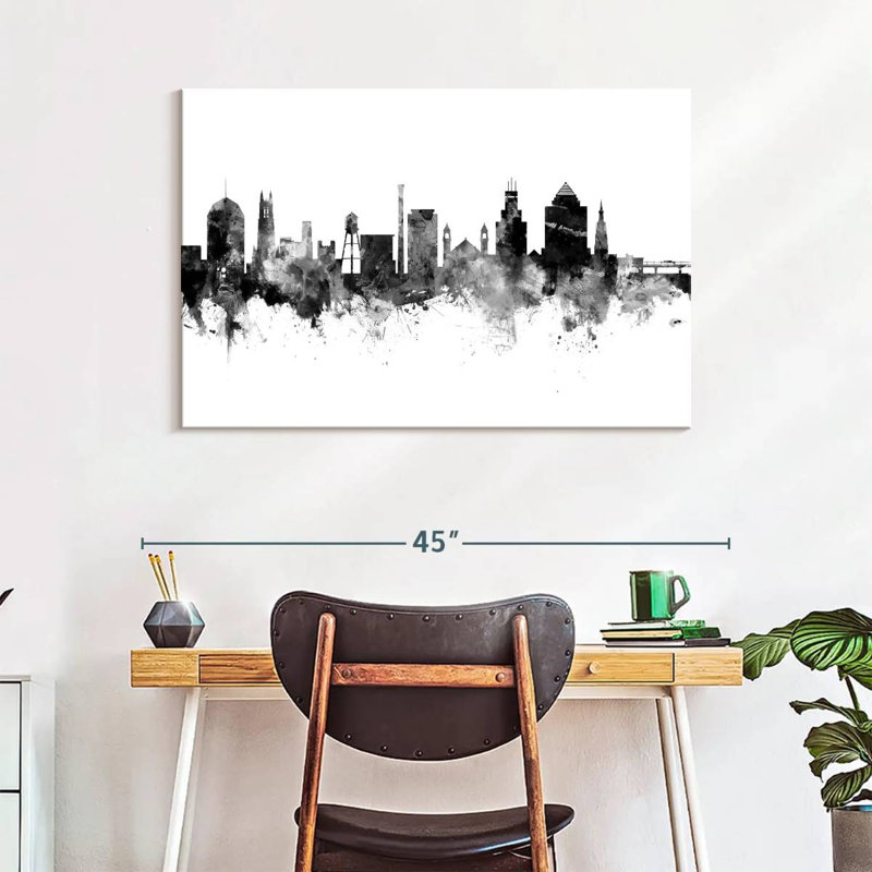 Durham North Carolina Skyline V, 26" H x 39" W