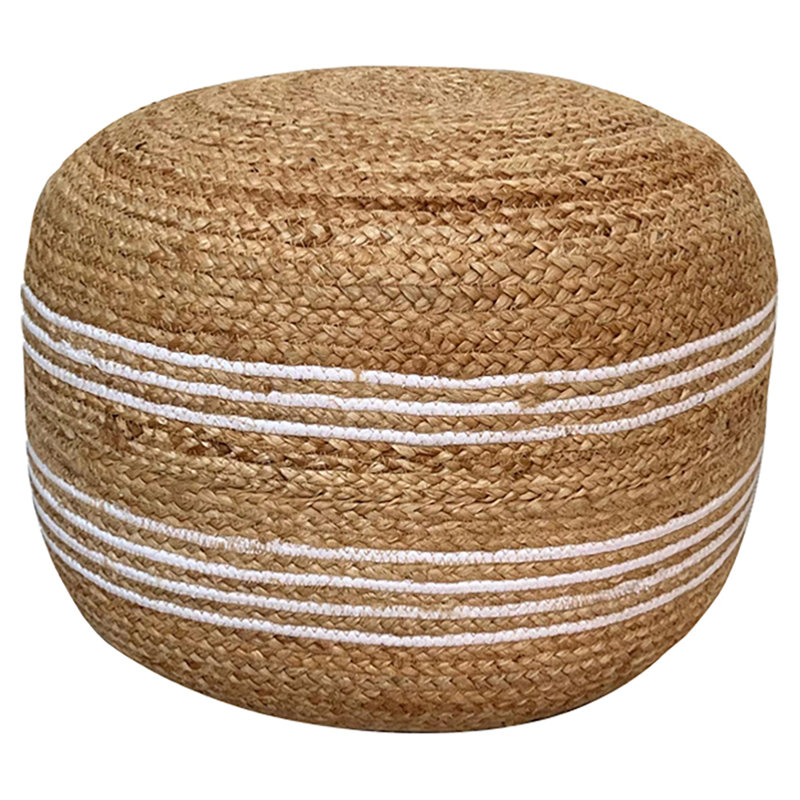 Jute Cotton Braided Pouf