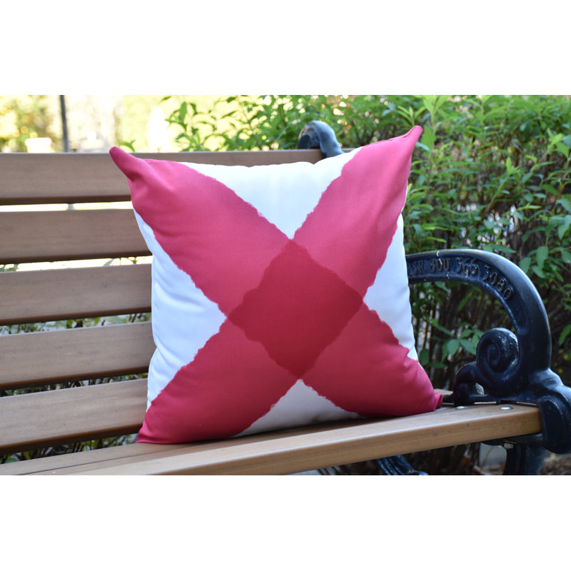 Nantucket Outdoor Reversible Throw Pillow, Red, 20"x20"
