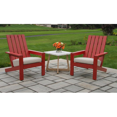 Rhys Red Aluminum Adirondack With Sunbrella Cushion