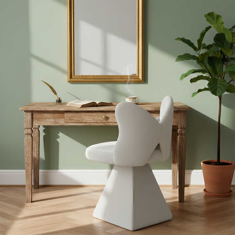 Meuble-lavabo pivotant à dossier papillon Modern, Blanc