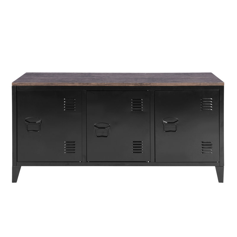Coutee Unfinished Sideboard with Fireplace Included, Black, 120.5cm