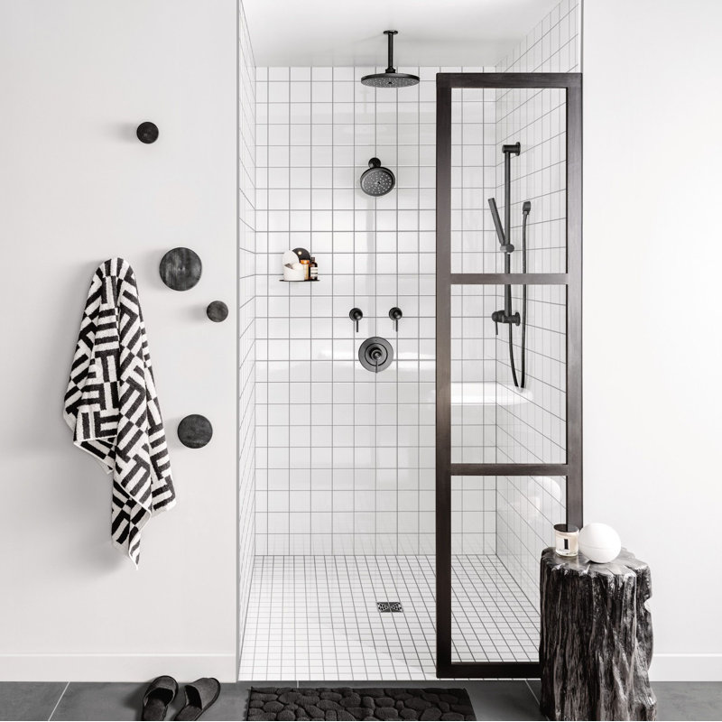 Fina Premium 2.5 GPM Rain Shower Head, Matte Black