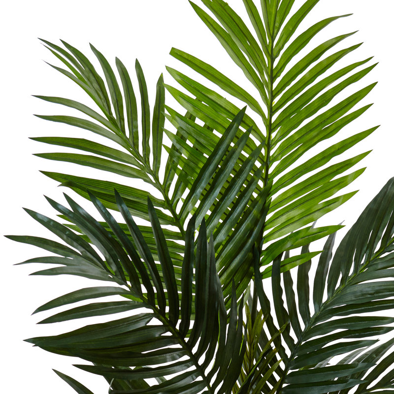 54'' Faux Palm Tree in Stone Planter