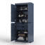 Grande armoire à linge de salle de bain 100% bois massif avec portes et 2 tiroirs, tablettes réglables, armoire de rangement modulaire pour salle de bain et buanderie, l 32 po x H 71,5 po-688189448