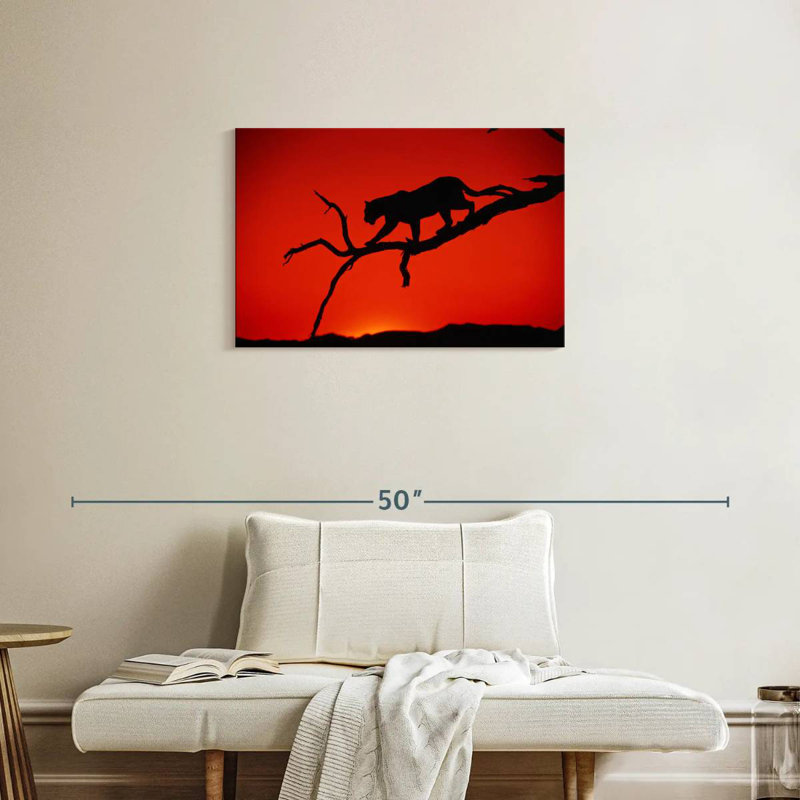 Brampt Red Silhouette Leopard, 20" H x 30" W