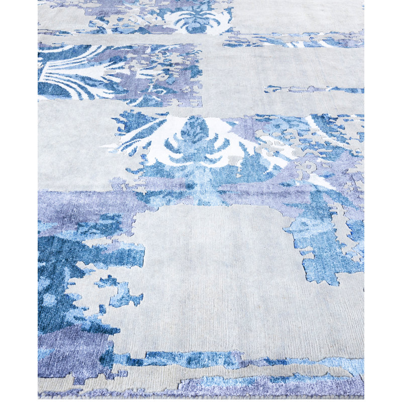 Overdyed One-of-a-Kind Rectangle 9'3" X 12'2" Hand Knotted Area Rug