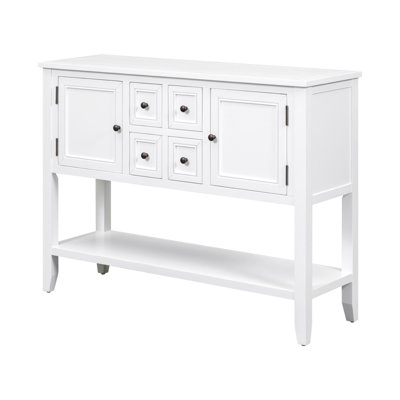 Trexm Cambridge Series  Ample Storage Vintage Console Table With Four Small Drawers And Bottom Shelf For Living Rooms, Entrances And Kitchens