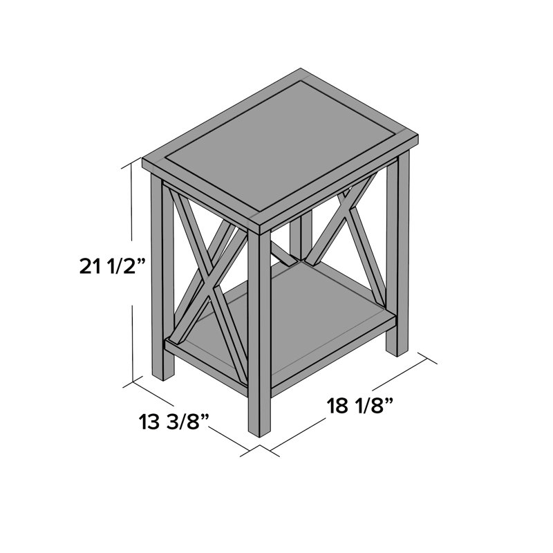 Paignt Solid Wood End Table, Oak
