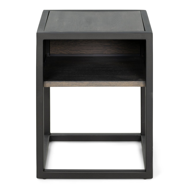40cm W Steel Bedside Table, Grey