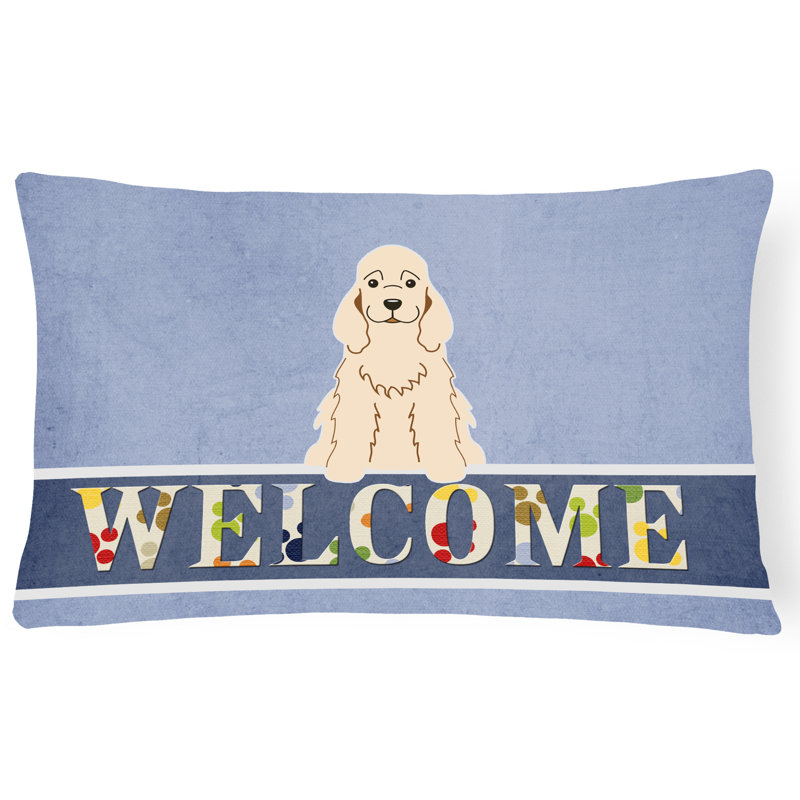  Coussin Cocker Spaniel Welcome, Chamois