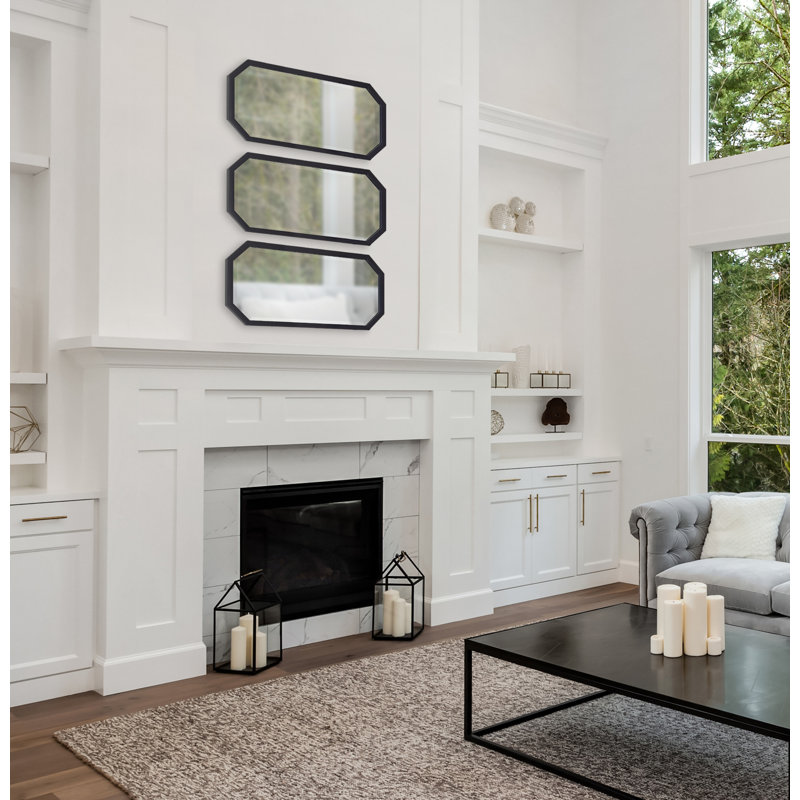 Ensemble de 3 miroirs biseautés 3 pièces Artian, Noir
