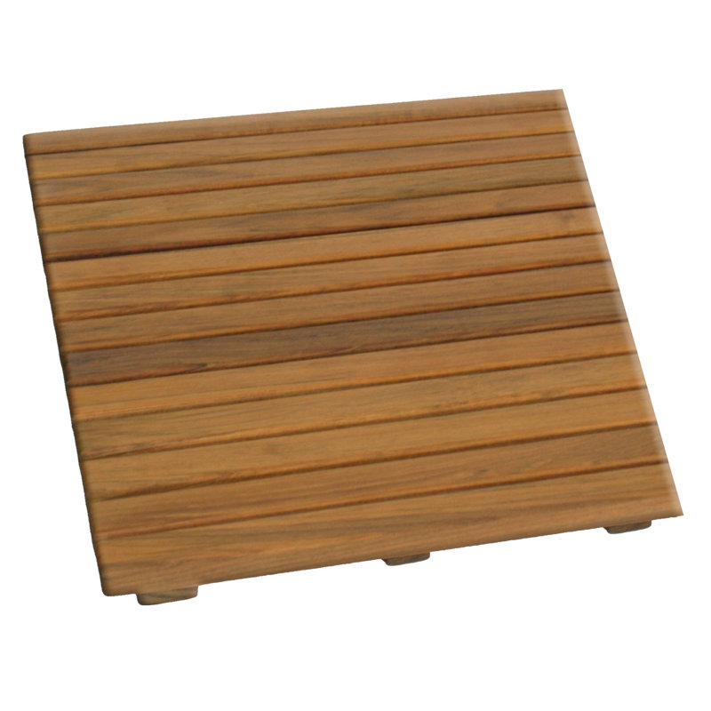 Jeffery Teak Non-Slip Bath Rug, 1.75" H x 20" W x 20" L