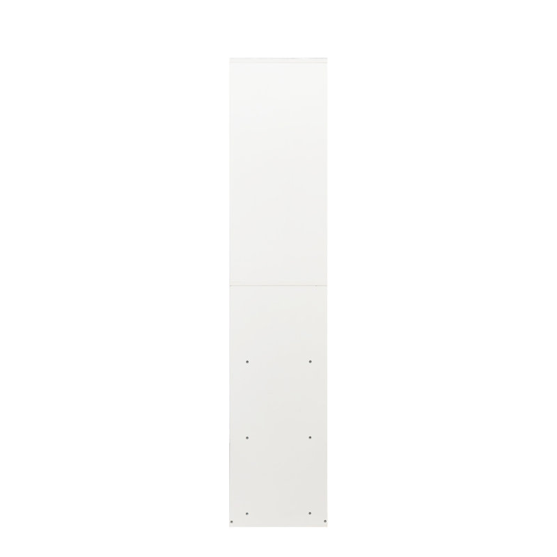 Freestanding Closet System, Stand-Alone Wardrobe With 6 Open Shelves,Closetwith 1 Wood Drawers, Wood Walk-In Closet With 2 Hanging Rod, White