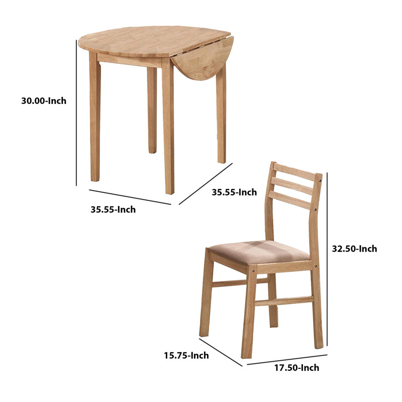 Jomaris 2 - Person Solid Wood Solid Wood Top Four Leg Dining Set