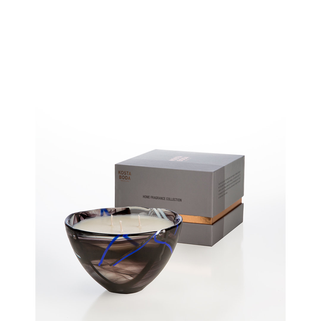 Fragrance Blushing Pink Scented Designer Candle with Glass Holder Kosta Boda