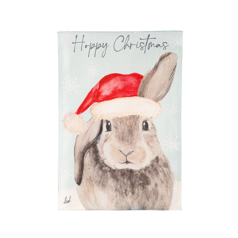 Drapeau de jardin Merry Christmas Bunny