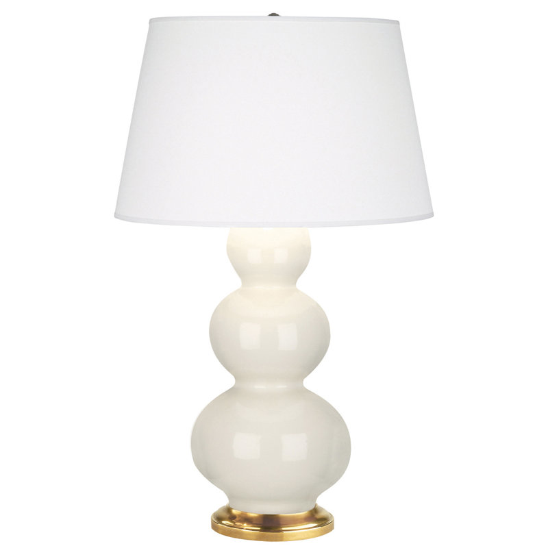 Triple Gourd Table Lamp, Bone/Brass