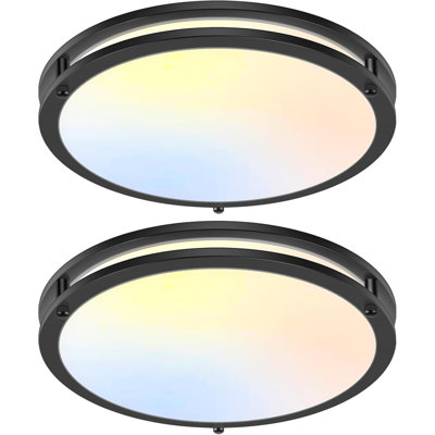 18'' 50W Flush Mount Ceiling Light, Black Dimmable LED Ceiling Lights Fixtures With 5CCT Adjustable