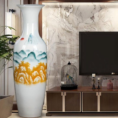 Grand vase décoratif 78,74 "en céramique peint à la main à main levée Jingdezhen
