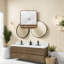 Meuble-lavabo moderne en bois massif et pierre pour le rangement de la salle de bain