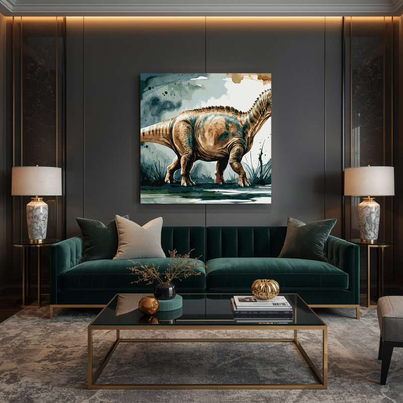 «Dinosaur Brontosaurus», art mural sur toile, H 8 po x l 8 po