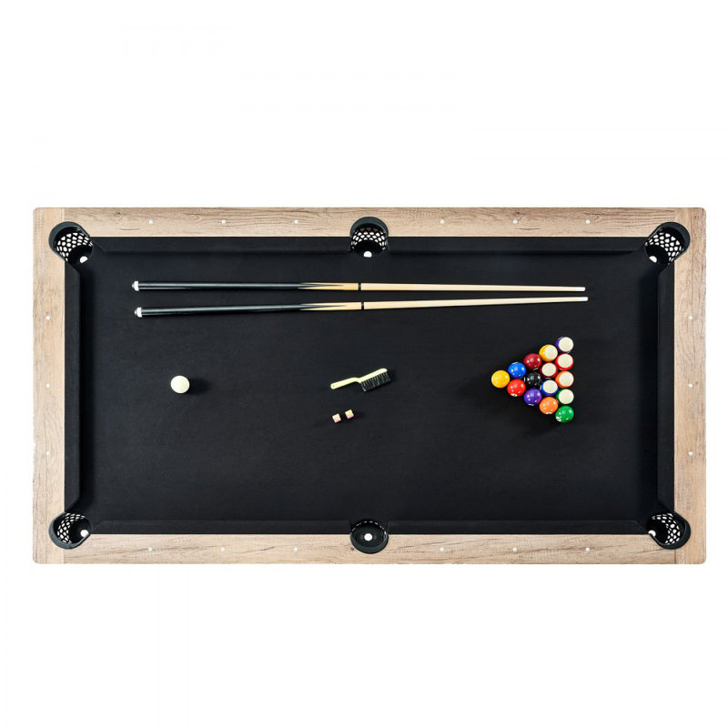 Billiards Table, 7 ft Pool Table, Adjust Legs Stable Billiards Table, Pool Table Set Includes Balls, Cues, Chalks and Brush, with Black Cloth, Perfect for Family Game Room Kids Adults