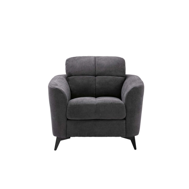 Chaise l 39 po en tissu gris