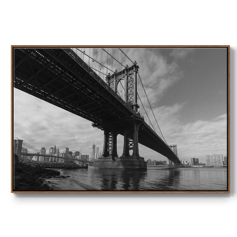 " Manhattan Bridge ", 27" H x 41" W x  x 2" D, Walnut