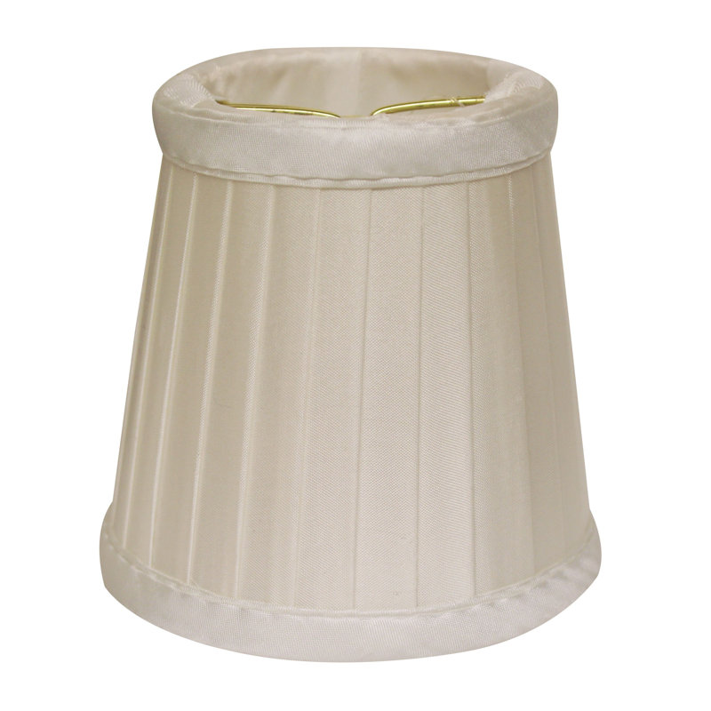 Abat-jour tambour en soie / shantung 4 po (à pince), Huître, H 4 po x l 5 po x P 5 po