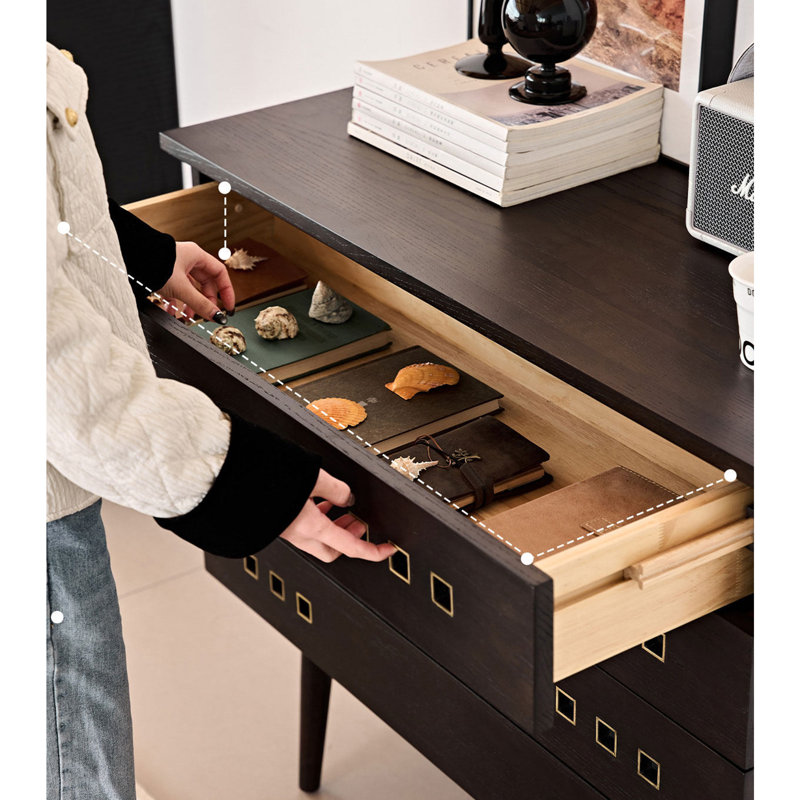 Commode d'appoint nordique de style rétro, Noir
