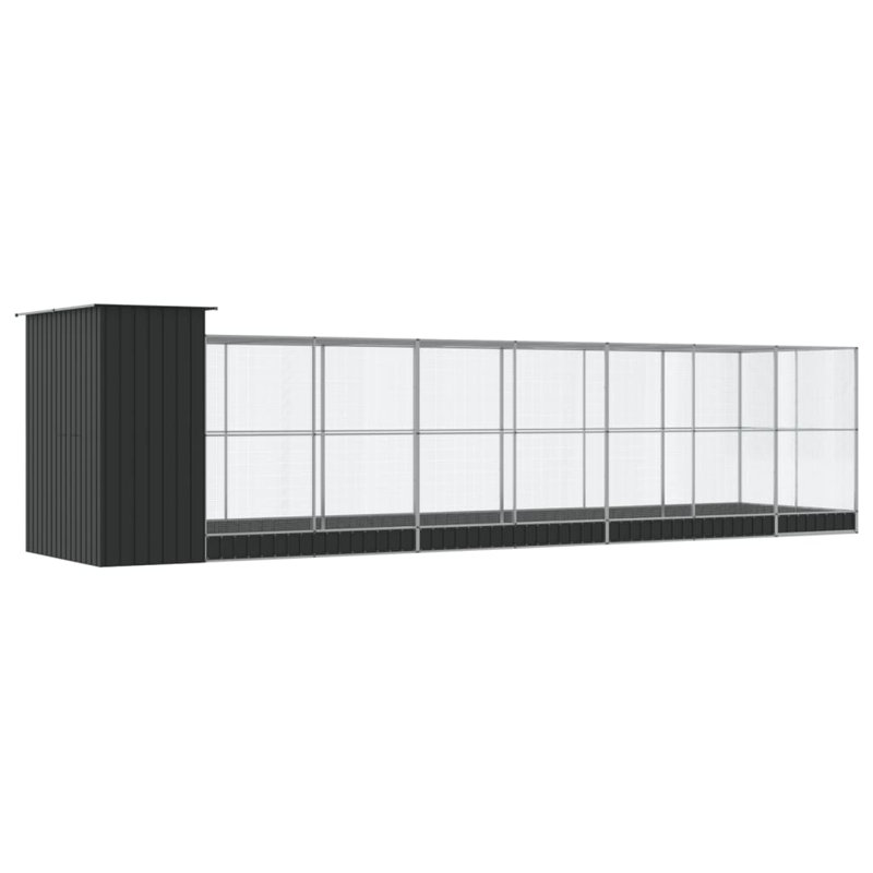  Aviary Silver Galvanized Steel Large Durable Rectangular, 85" H x 326.8" W x 79.9" D