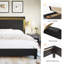 Tryston Wood Queen Bed Frame with LED Headboard, Black-2018301019-2018301017