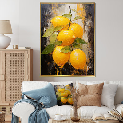 Lemon Loops Abstract Shapes I - Fruits Canvas Prints